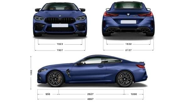 Dimensiones BMW M8 Coupé Competition